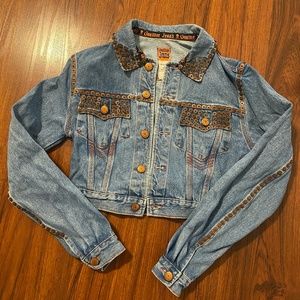 Vintage Jean Paul Gaultier Denim Studded Jacket Rare Small